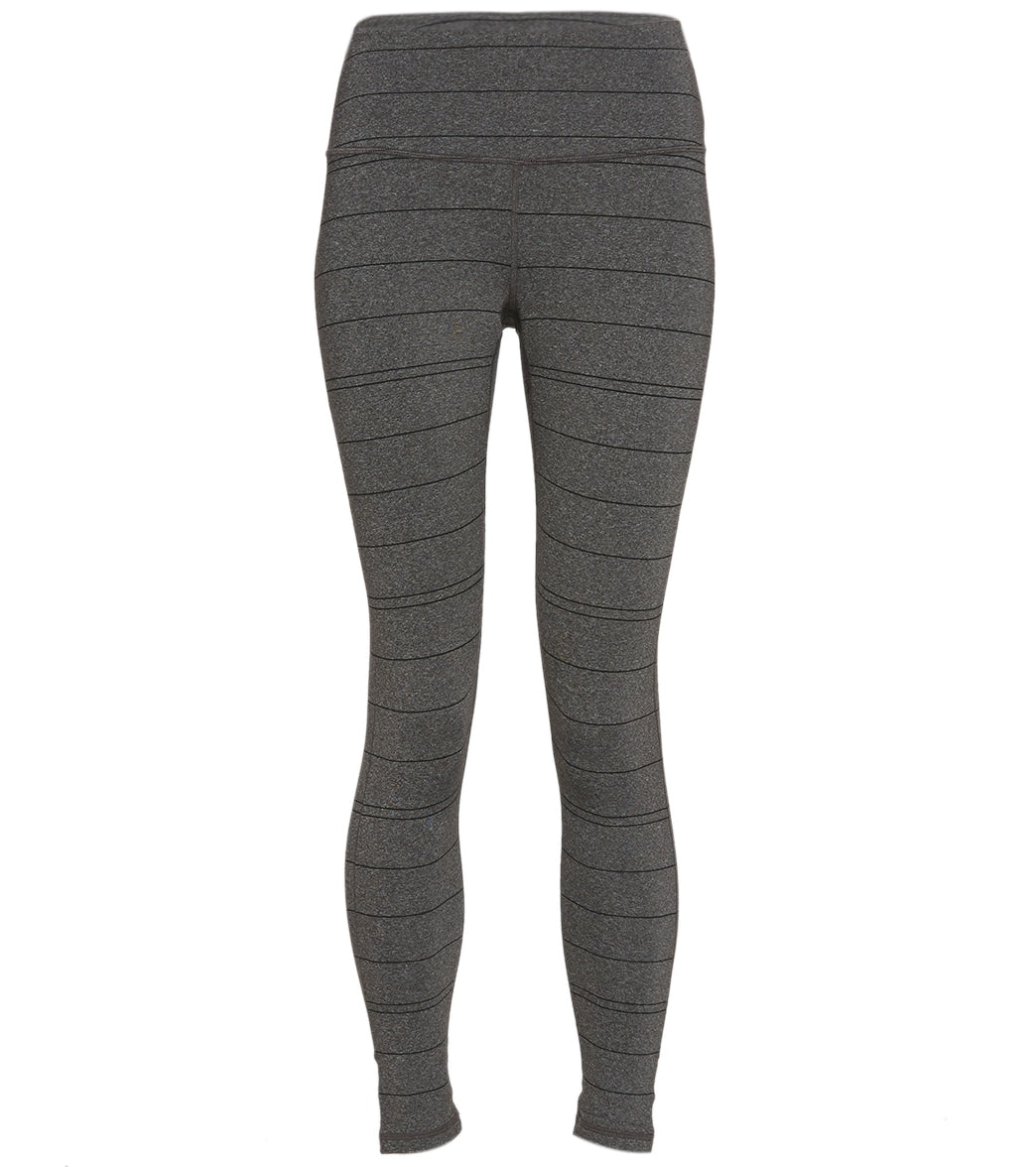 prAna Transform High Waisted 7/8 Yoga Leggings - Charcoal Stripe Cotton