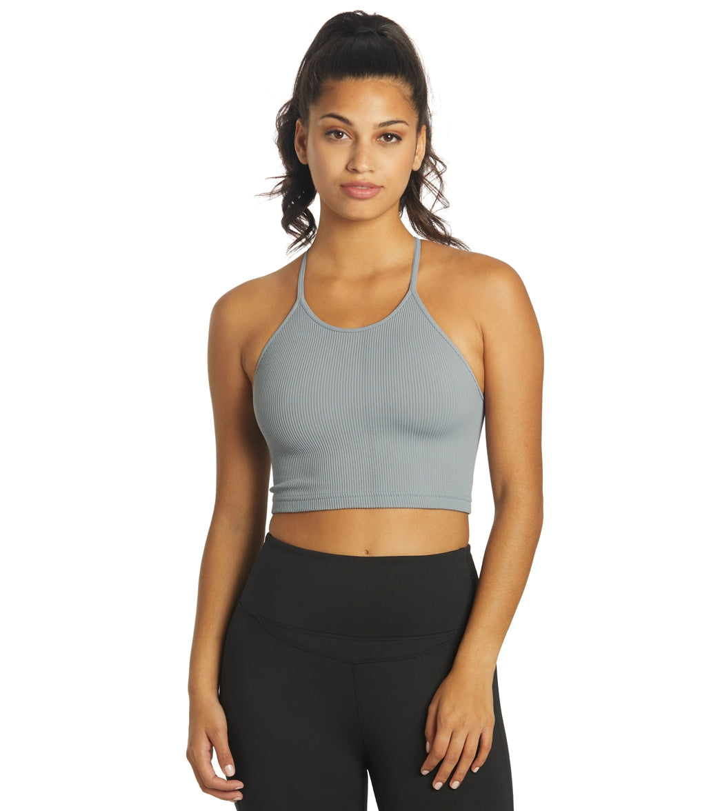 ZEESHY Yoga Tank Tops for Women Padded Sports Bra Workout Crop Tops Running  Yoga Tank Top Built in Bra Medium Support with Removable