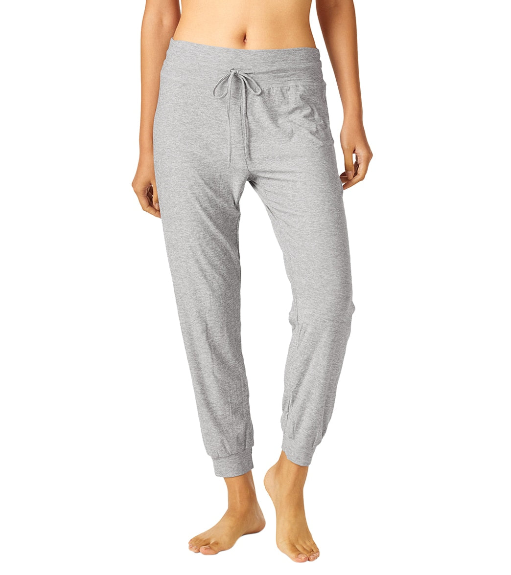 Beyond Yoga Lounge Around Midi Jogger Pants - Silver Mist Spandex Moisture Wicking