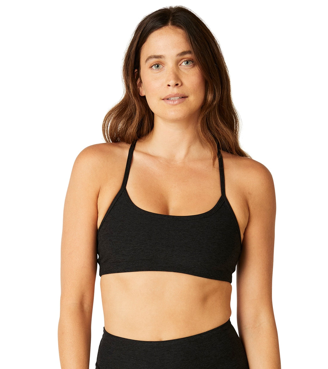 NWT HeathYoga Black Padded SportsBra Yoga Bra Top size Medium