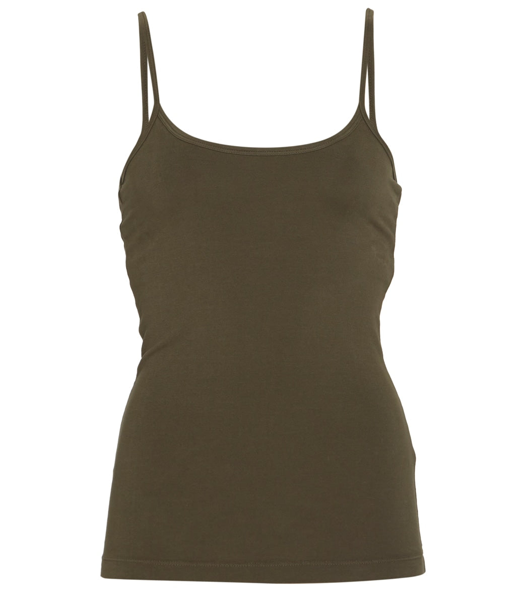 Hard Tail Women's Scoop Back Yoga Tank Top - Olive Cotton