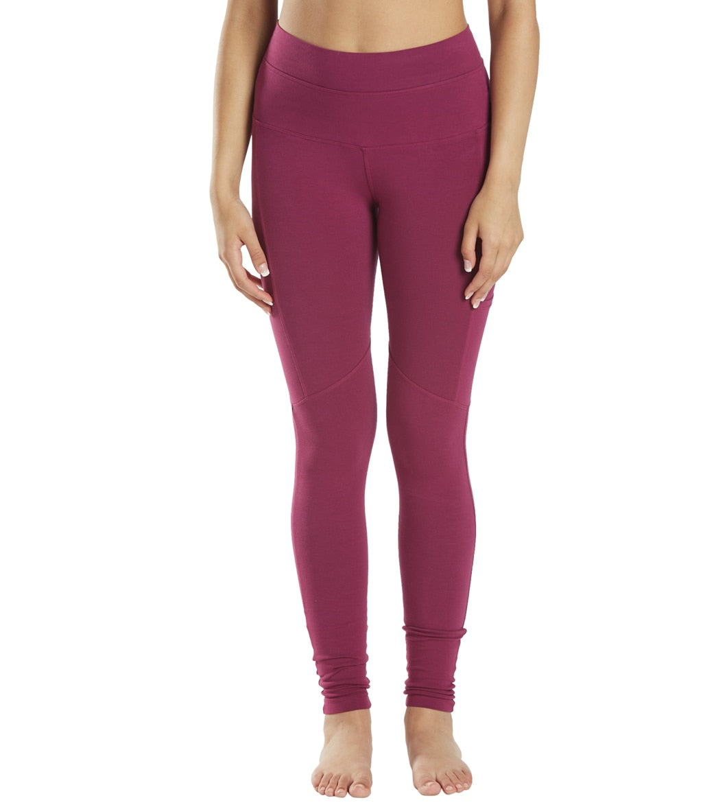 Hard Tail Women's Cargo Pocket High Rise Yoga Leggings - Boysenberry Cotton