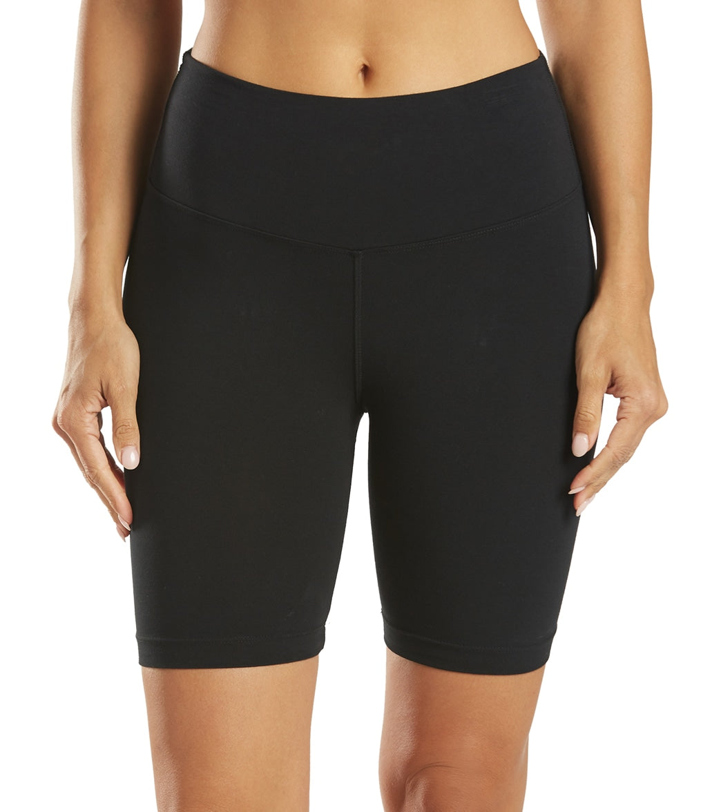 Hard Tail Women's Flat Waist Biker Shorts - Black - Cotton