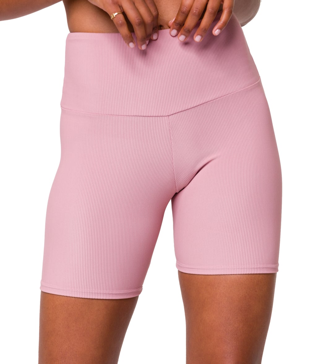 Onzie Ribbed Biker Shorts - Antique Rose - Spandex