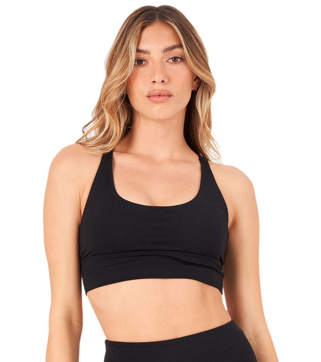 Onzie Luxe Yoga Sports Bra - Black Spandex