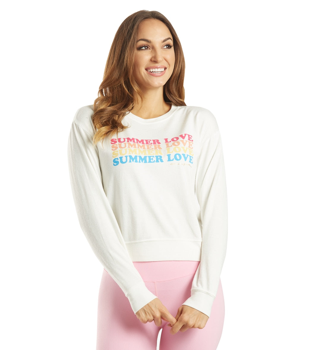 Spiritual Gangster Summer Love Crew Neck Savasana Pullover - Stone Shirt