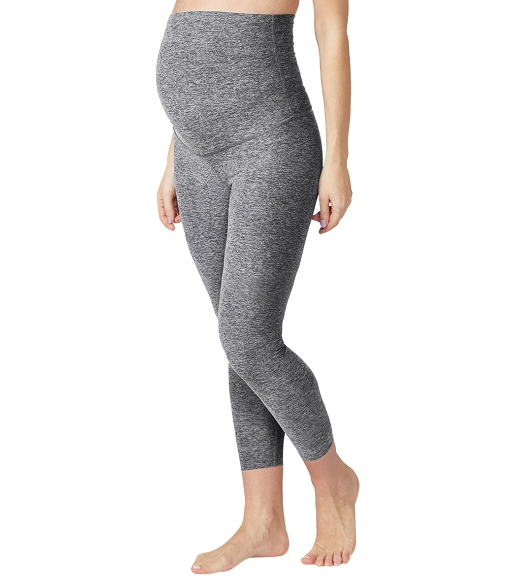 Beyond Yoga Spacedye Love the Bump Capri Pants Maternity Leggings - Black White Moisture Wicking