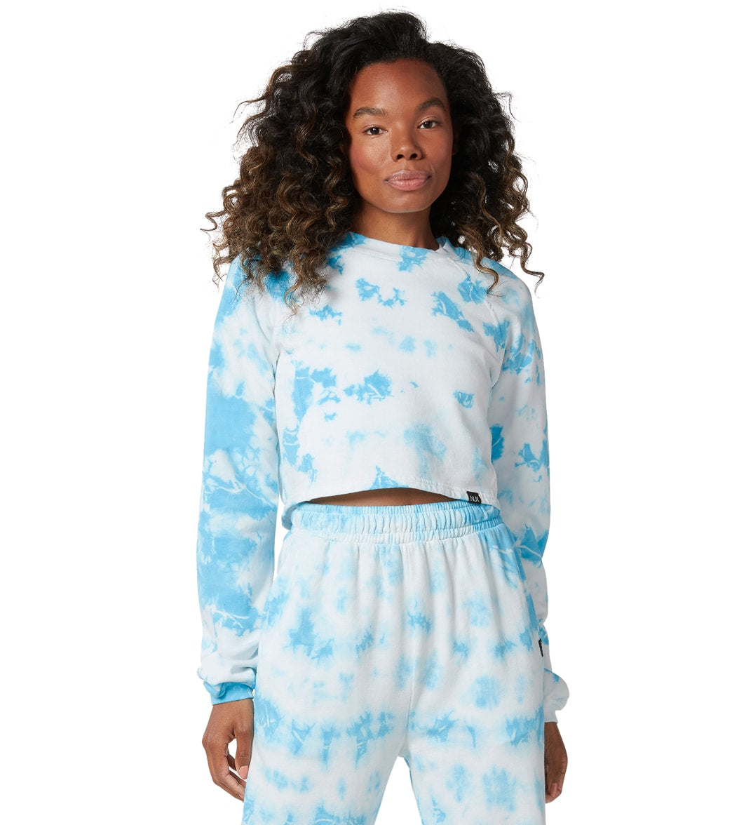 NUX Don't Stop Organic Crop Pullover - Crystal Cloud Cotton