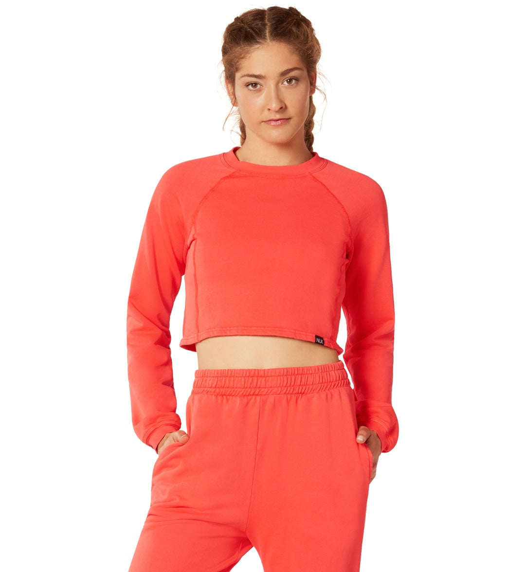 NUX Don't Stop Organic Crop Pullover - Candy Cotton