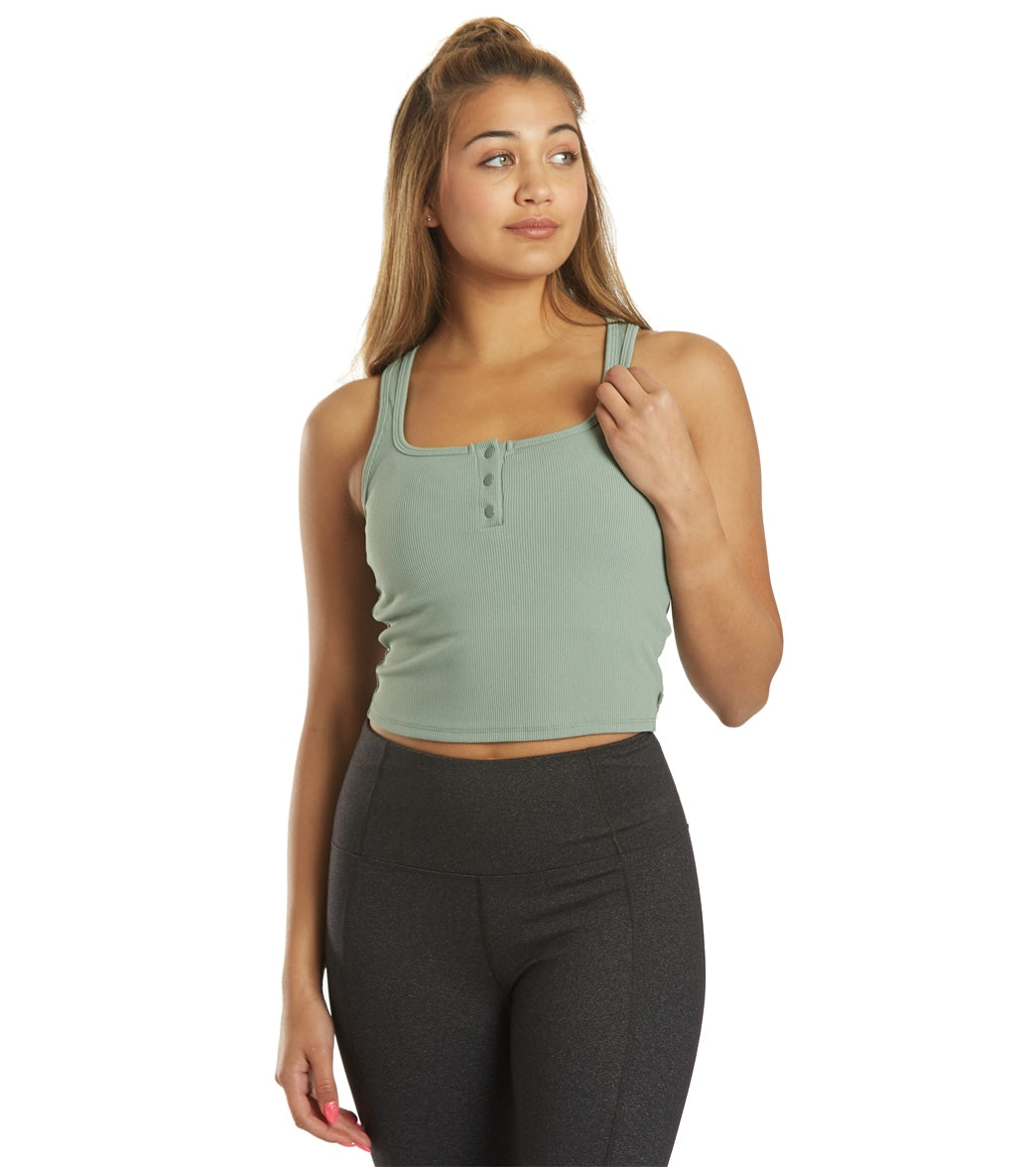 Marika Milly Crop Tank Top - Chinois Green - Spandex Moisture Wicking