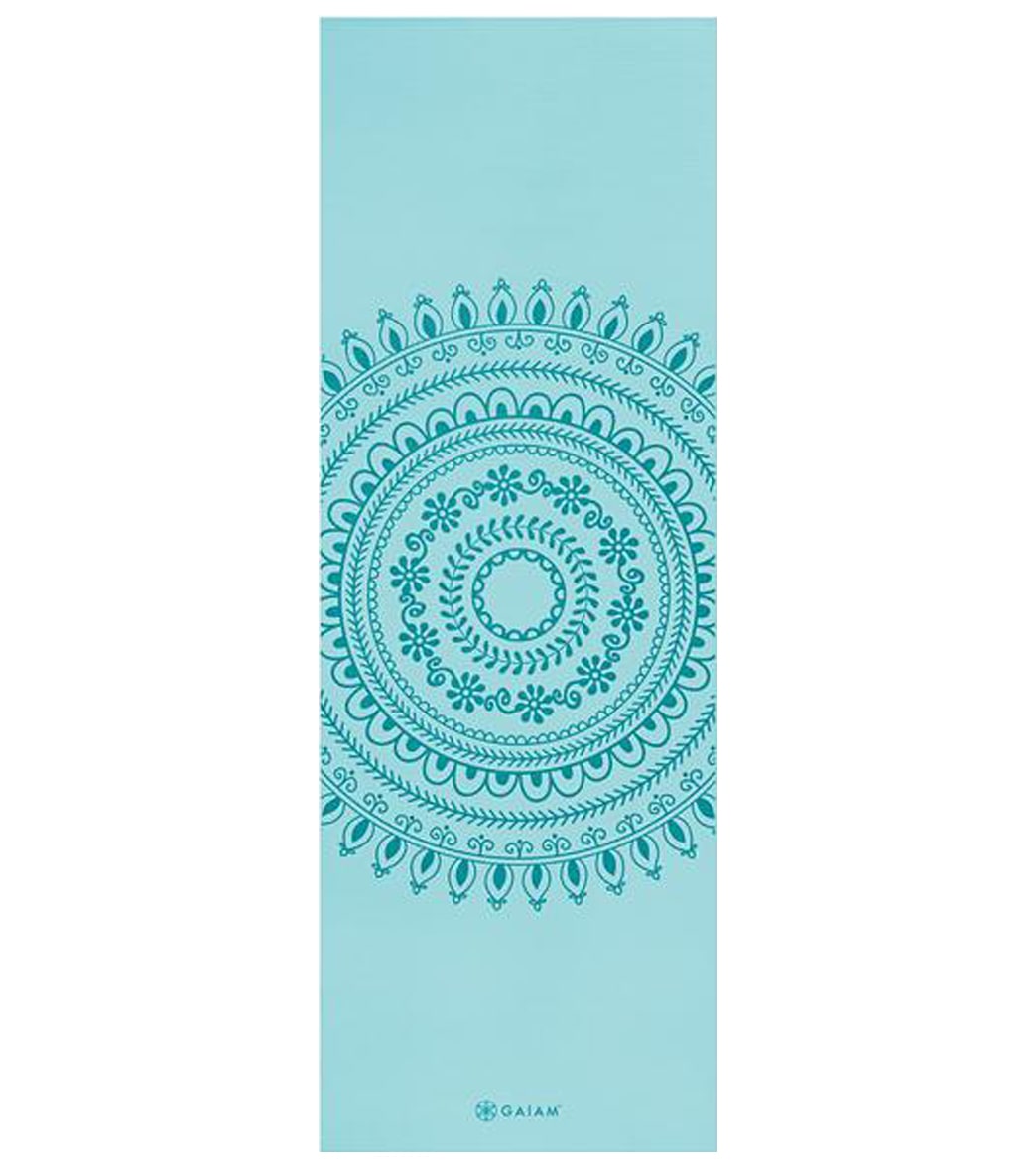 Gaiam Reversible Yoga Mat - Teal Mandala Mantra (6mm)