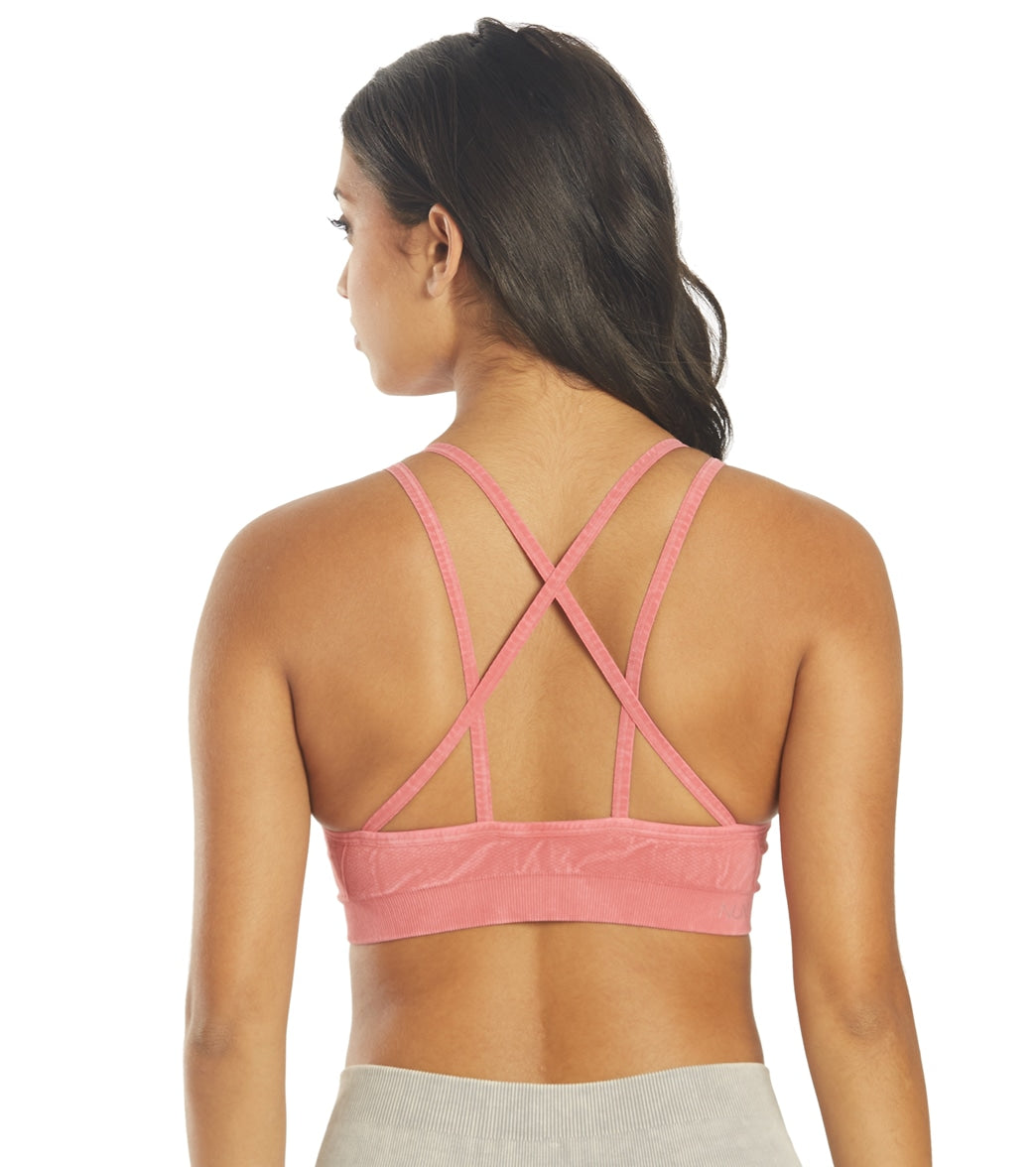 NUX Levitate Seamles Mineral Wash Yoga Sport Bra - Berry Spandex