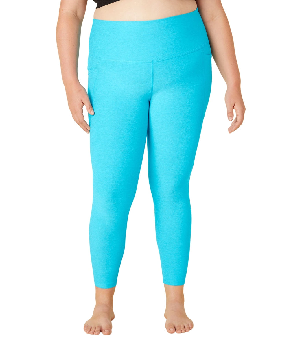 Beyond Yoga Plus Spacedye Out of Pocket High Waisted Midi Legging - Capri Pants Blue-Grotto Blue/Grotto Moisture Wicking