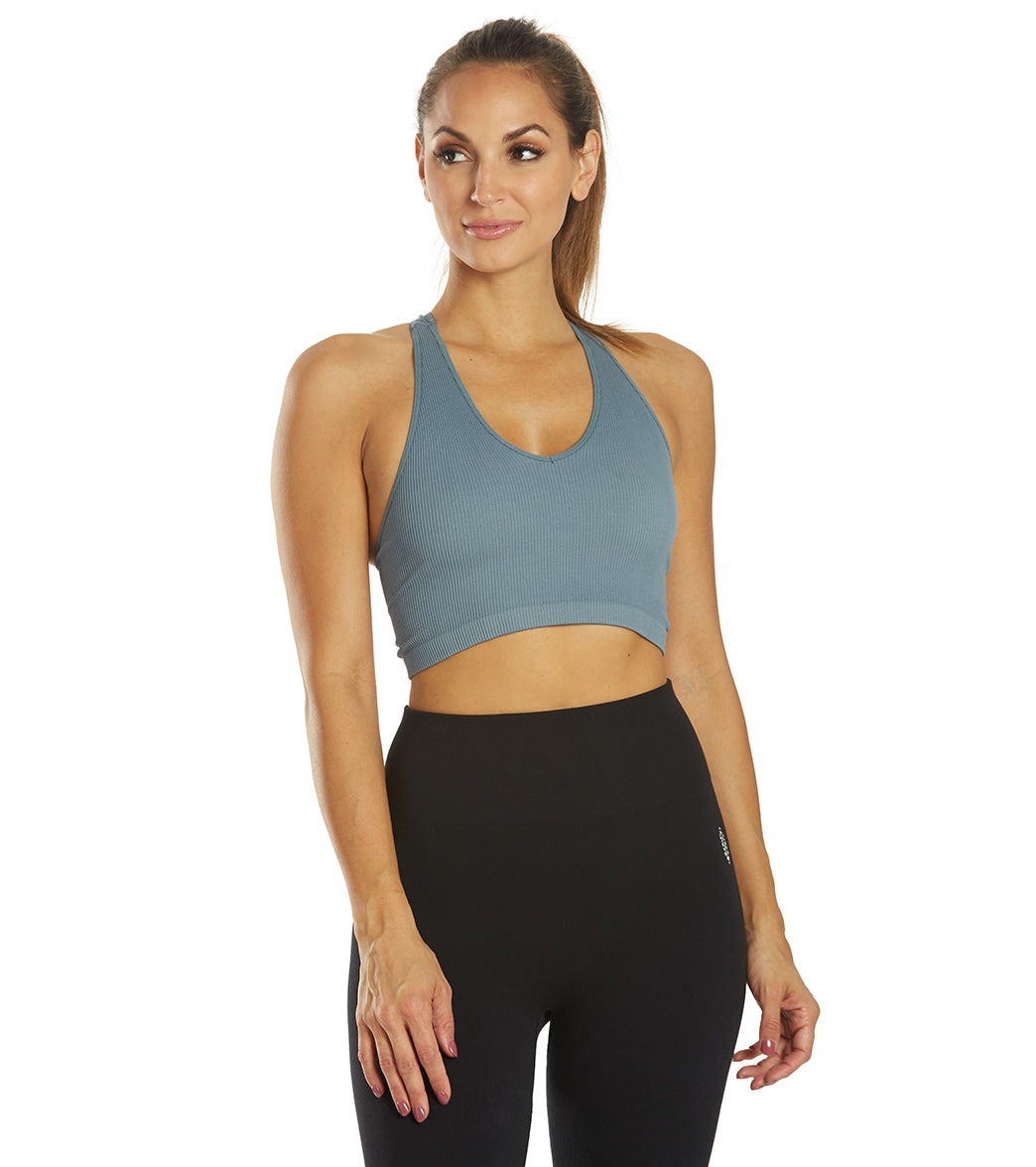 Free People Throw Yoga Crop - Apres Blue Spandex