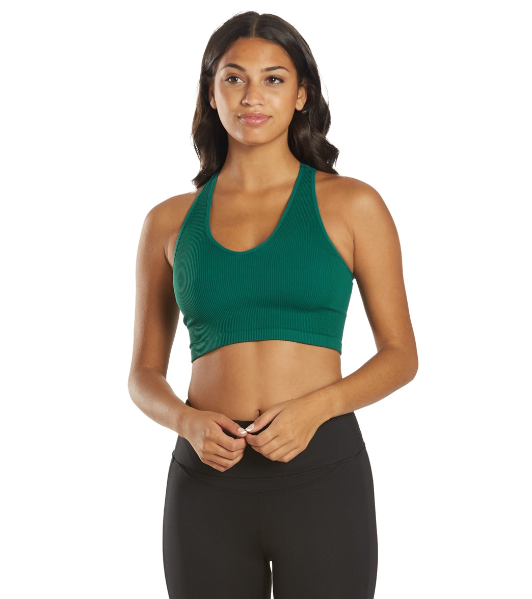 Free People Throw Yoga Crop - Emerald Spandex