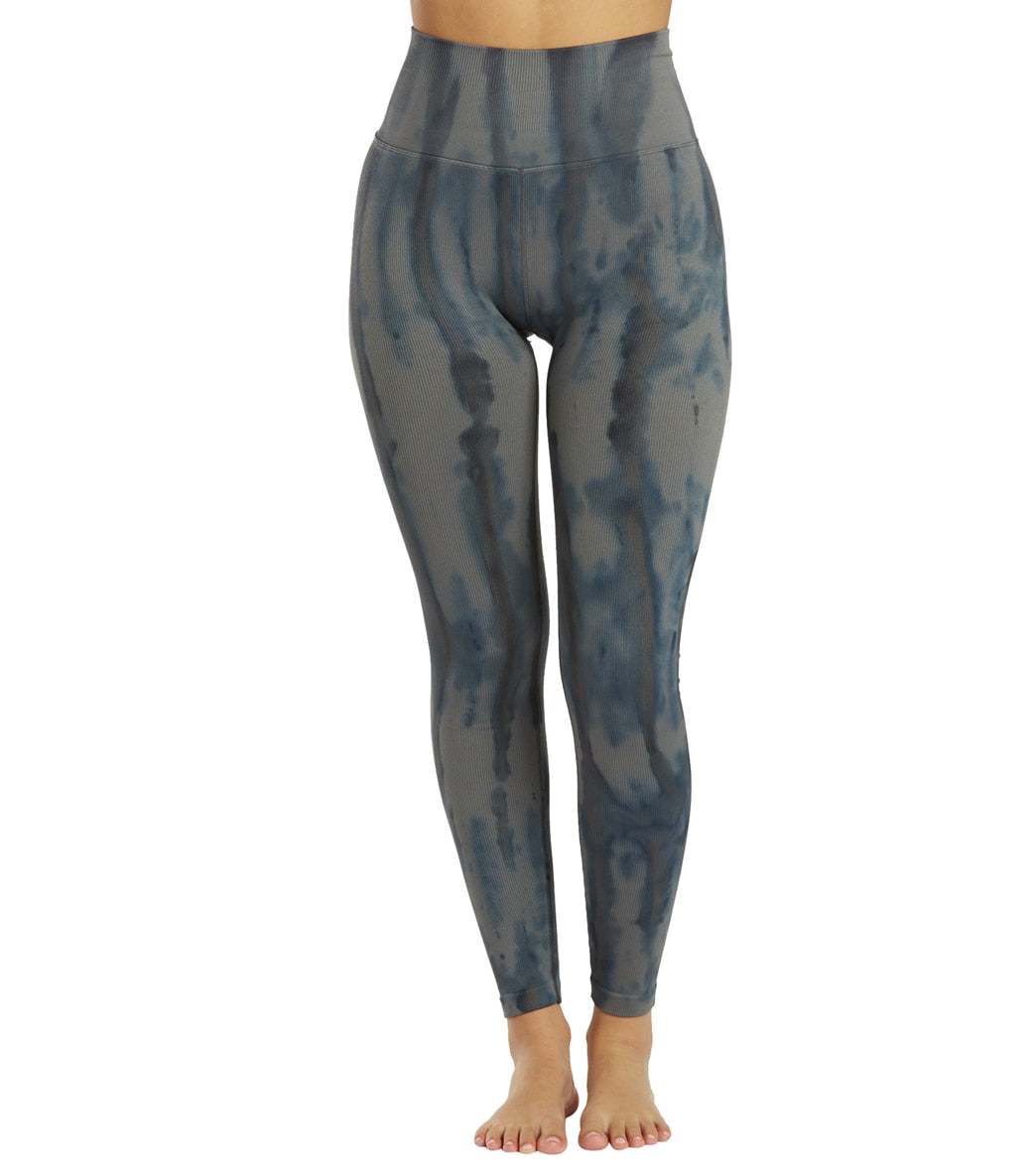 Spiritual Gangster Love Sculpt Legging - Steel Tie Dye Spandex Moisture Wicking