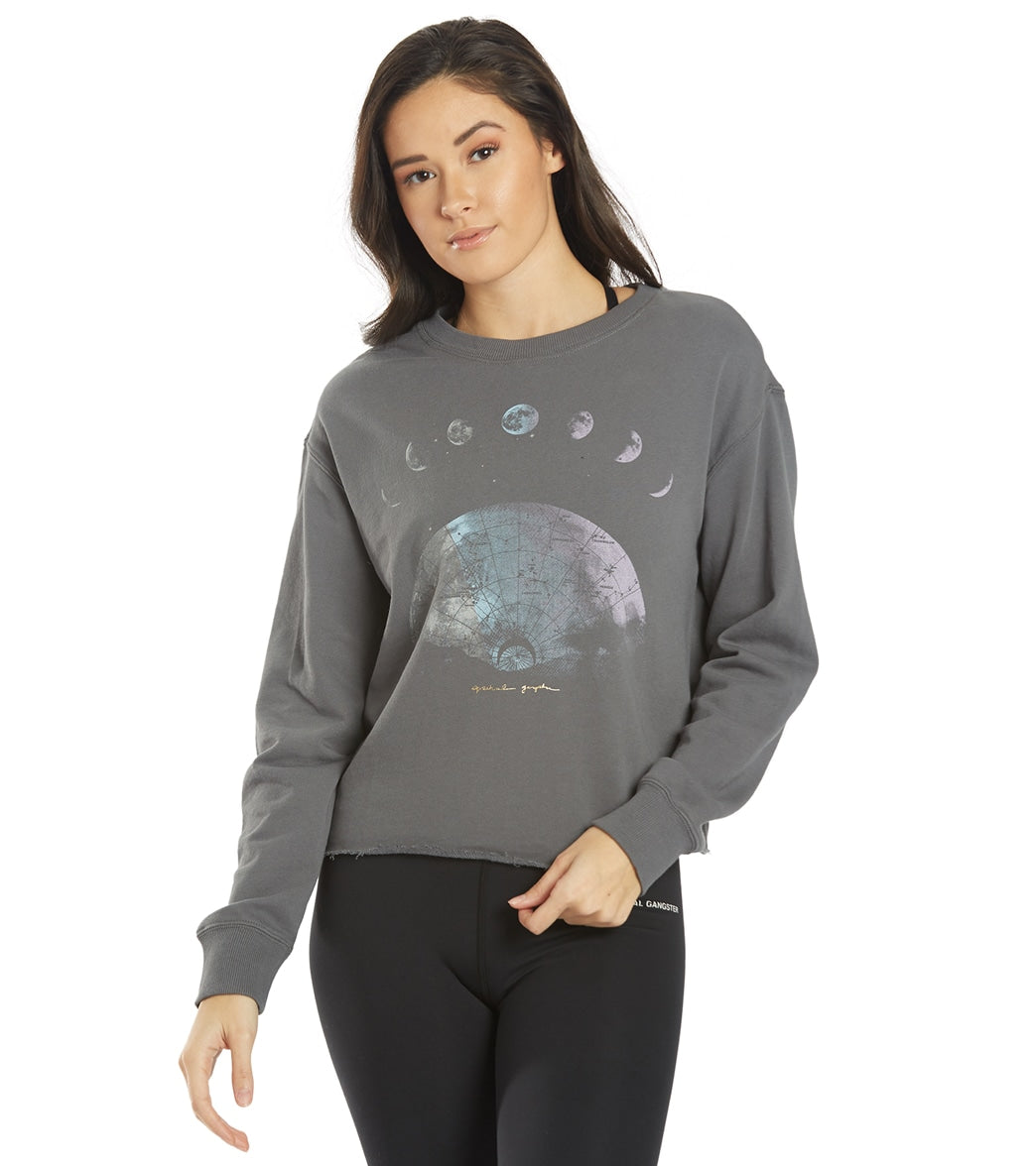 Spiritual Gangster Moon Dream Mazzy Pullover Sweater - Slate Cotton Shirt