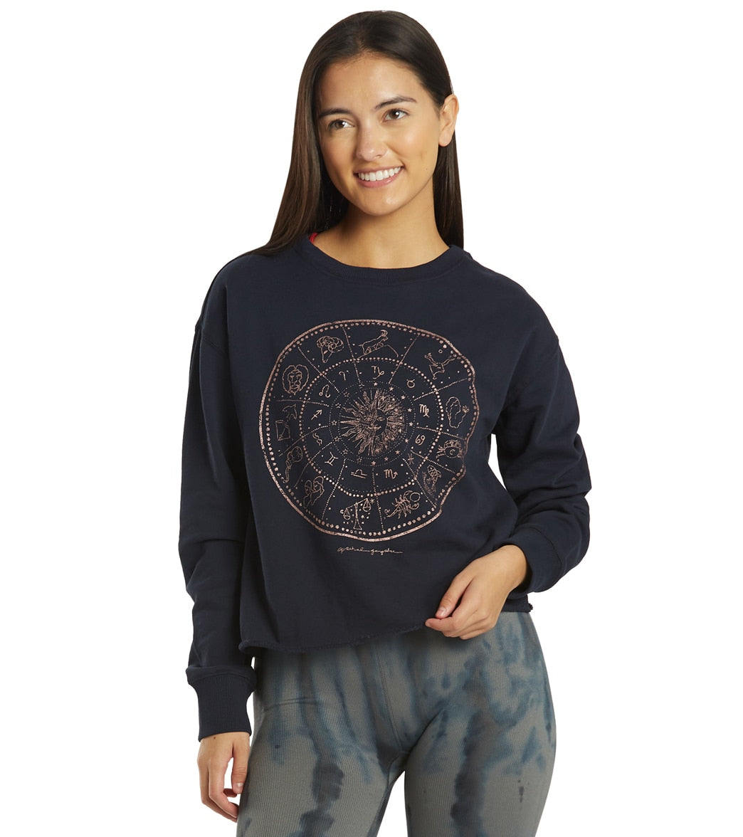 Spiritual Gangster Zodiac Cal Mazzy Pullover Sweater - Sapphire Cotton Shirt