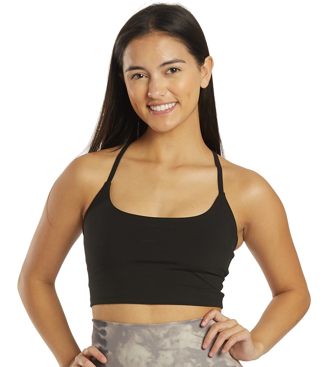 Glyder Pure Yoga Crop Top - Black Spandex