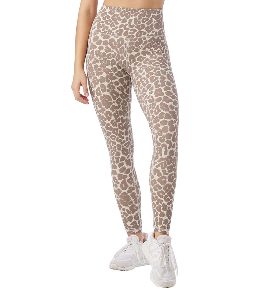 Glyder Directional Legging - Oatmilk Leopard - Spandex