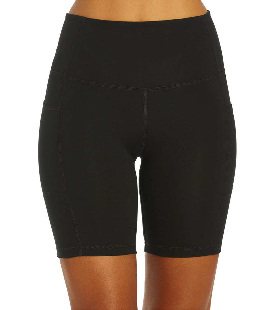 Everyday Yoga Uphold High Waisted Biker Shorts with Pockets 7-inch - Black Spandex