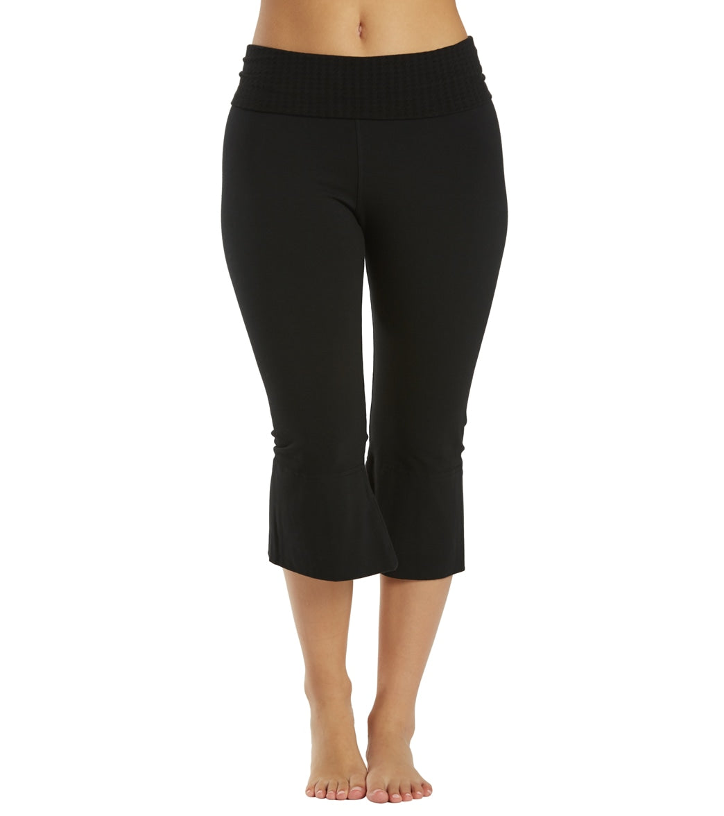 Women's Yoga Capri Pants,Black,Small