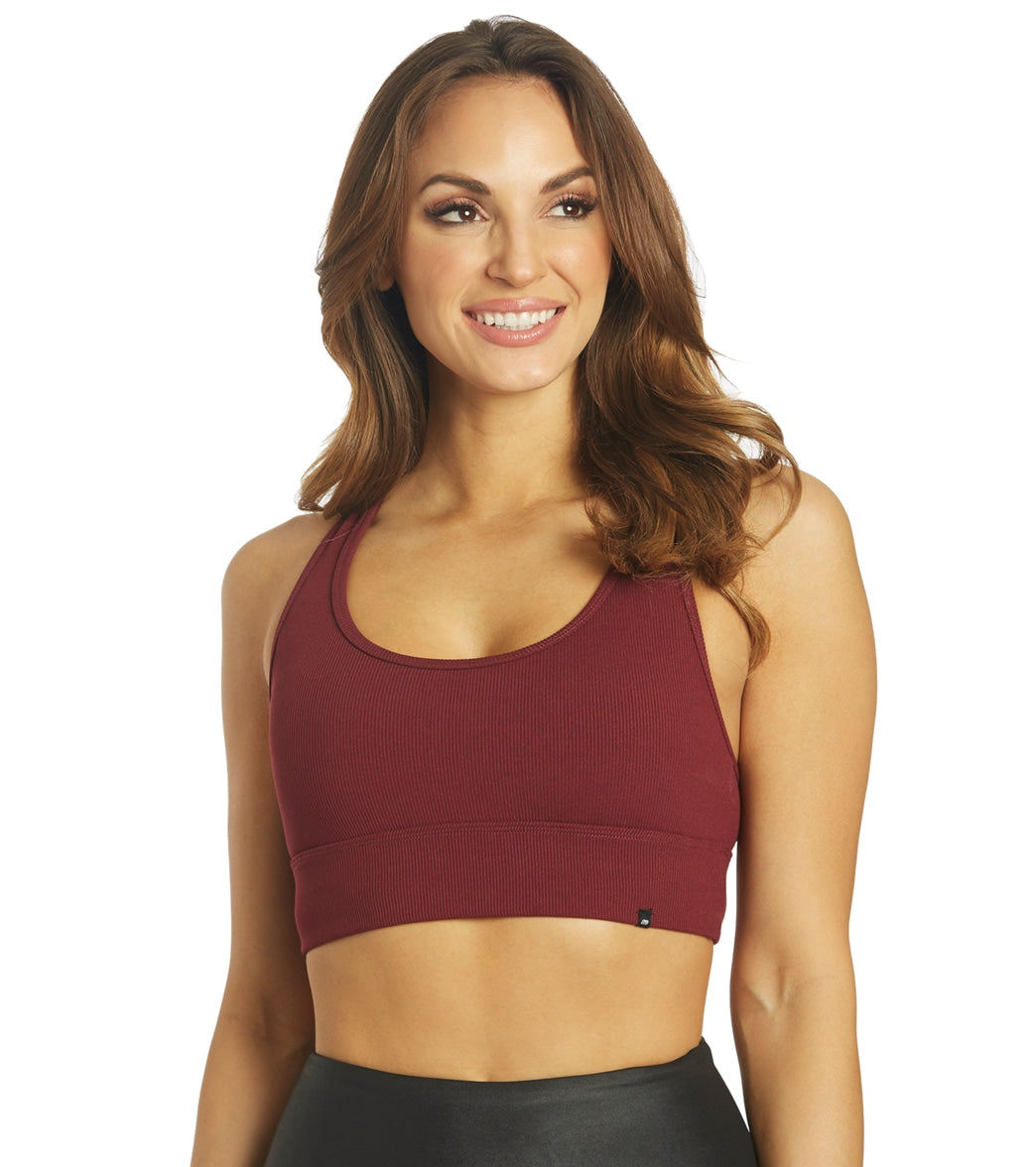 Marika Ginger Yoga Sports Bra - Windsor Wine Spandex Moisture Wicking