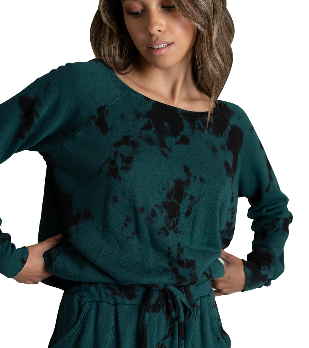 Jala Women's Chill Pullover - Spruce Tie Dye - Cotton Shirt
