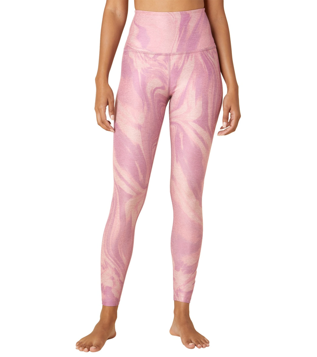 Beyond Yoga Spacedye Printed Caught In The Midi Leggings - Chai Iris Melt Moisture Wicking