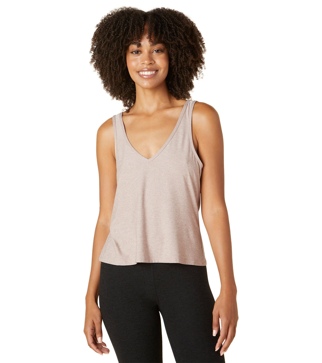 Beyond Yoga Featherweight Double V Tank Top - Chai