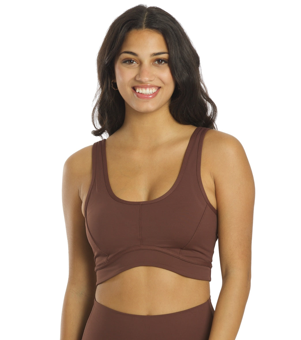 All Fenix Rise Contour Yoga Sports Bra - Chocolate Spandex