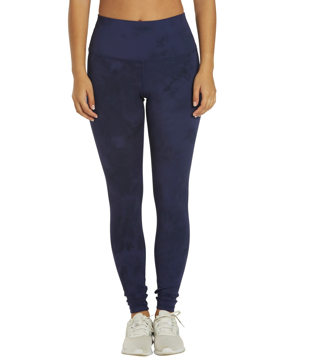 Glyder Pure Yoga Leggings - Indigo Tonal Dye Spandex Moisture Wicking