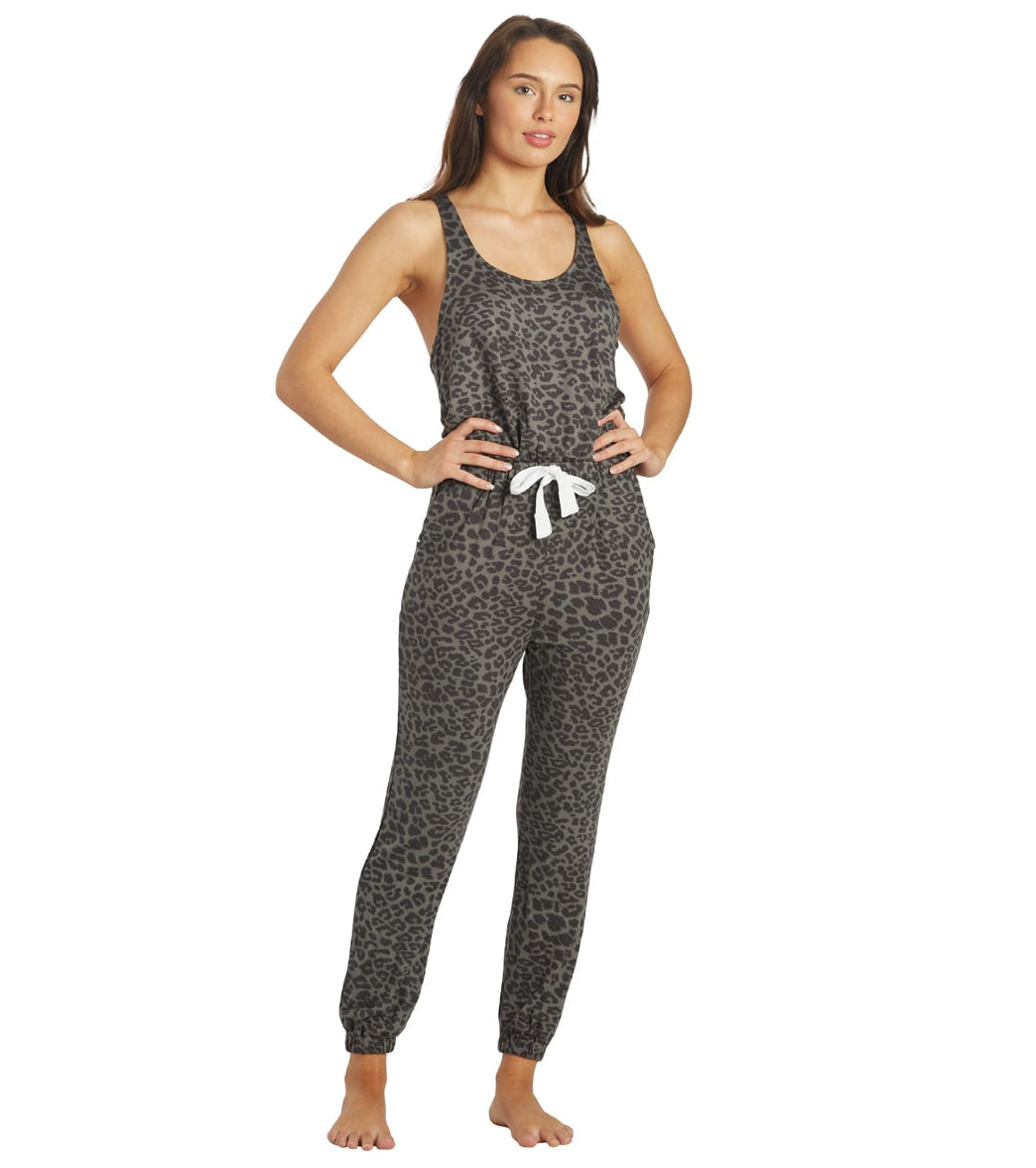 Glyder Leisure Jumpsuit - Black Tonal Leopard -