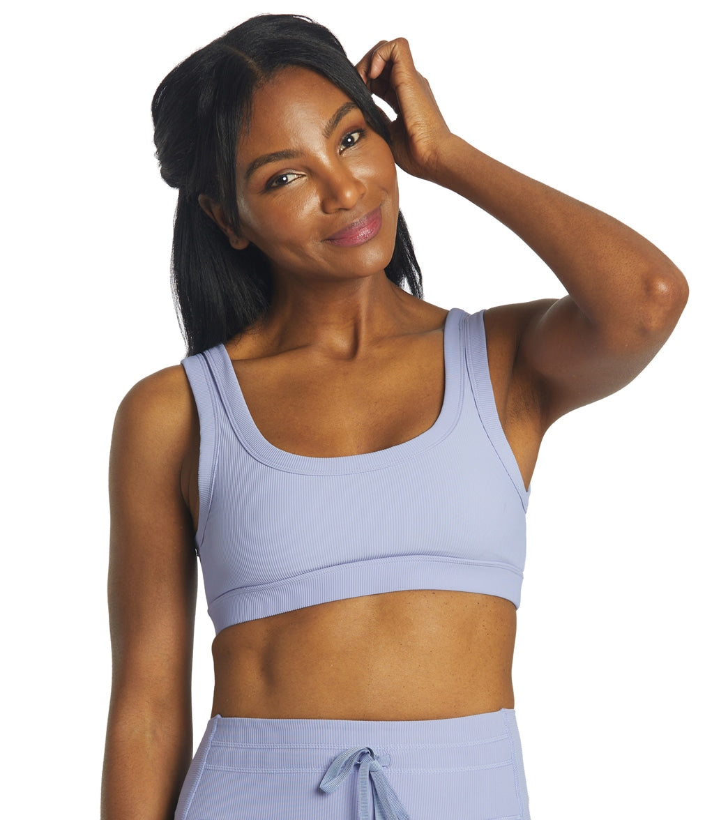 Glyder Ease Yoga Sports Bra - Lilac Spandex Moisture Wicking