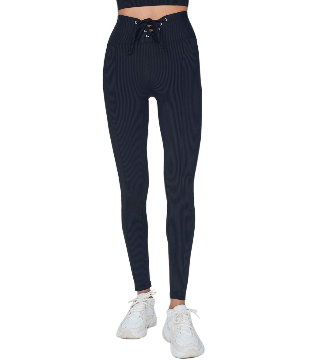 Year of Ours Ribbed Football Legging - Black - Spandex