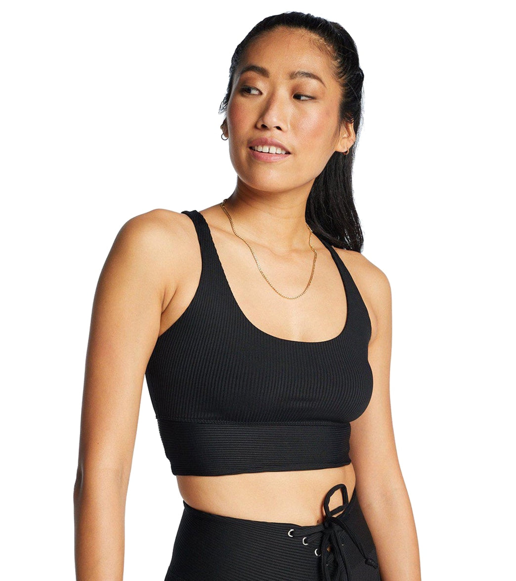 Year of Ours Ribbed Gy Bra - Black - Spandex Moisture Wicking