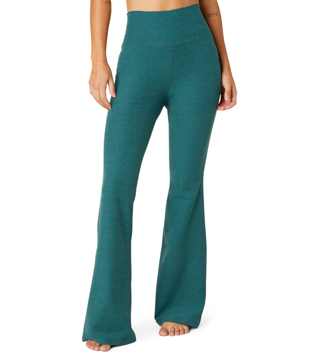 Beyond Yoga Spacedye All Day Flare High Waisted Pant - Deep Sea Heather Spandex Moisture Wicking