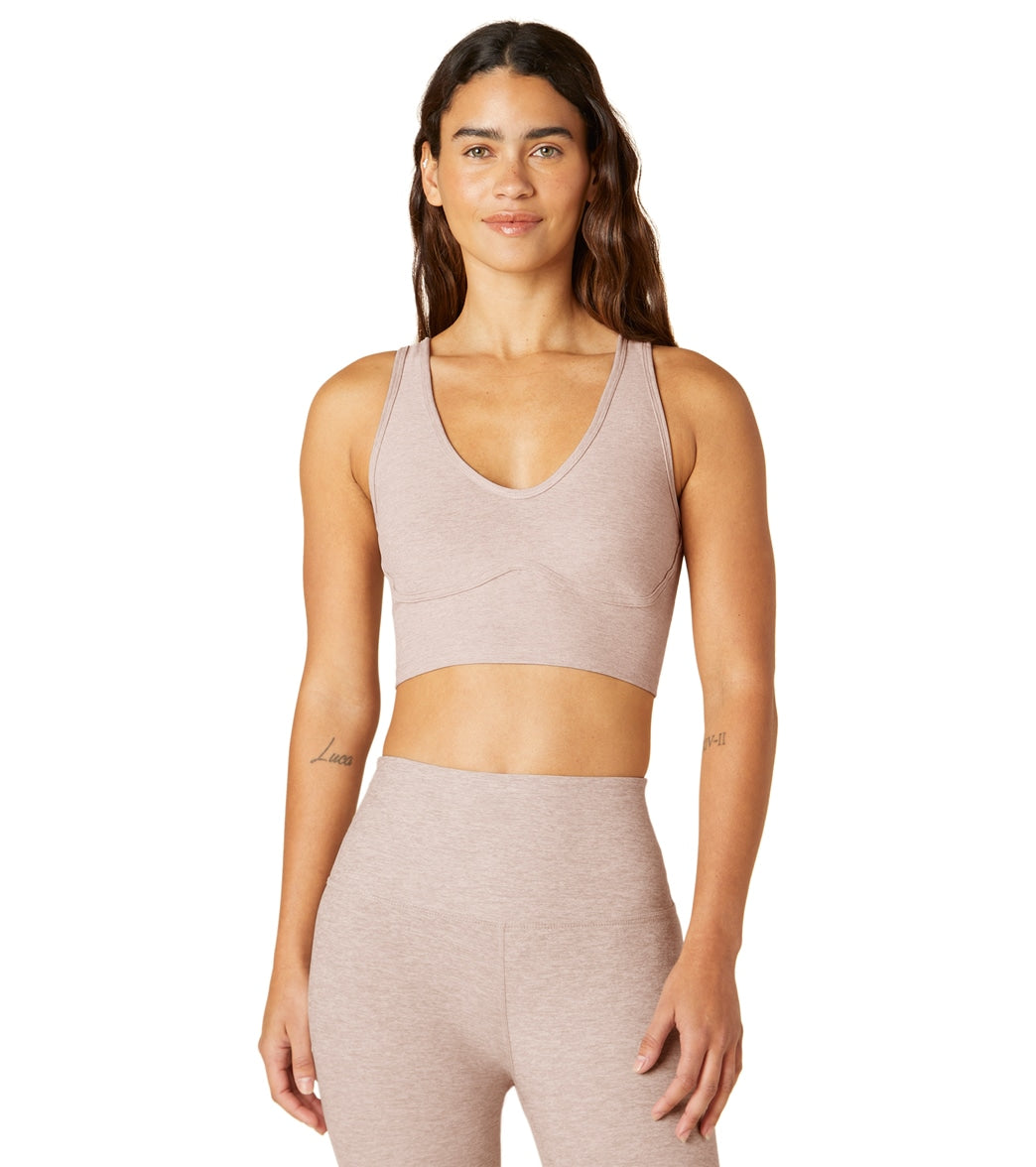 Beyond Yoga Spacedye Long Line Sports Bra - Chai Spandex Moisture Wicking