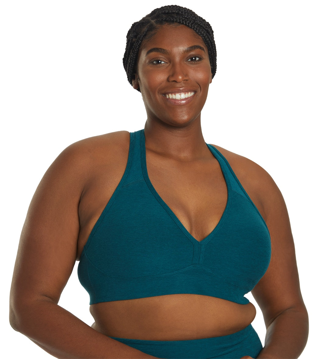 Beyond Yoga Plus Spacedye Lift Your Spirits Bra - Deep Sea Heather Moisture Wicking