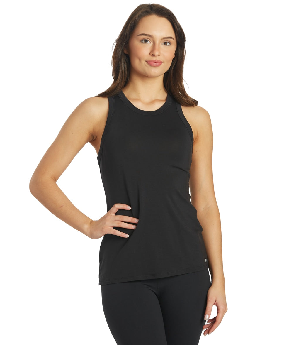 Marika Gather Tank Top - Black - Spandex Moisture Wicking