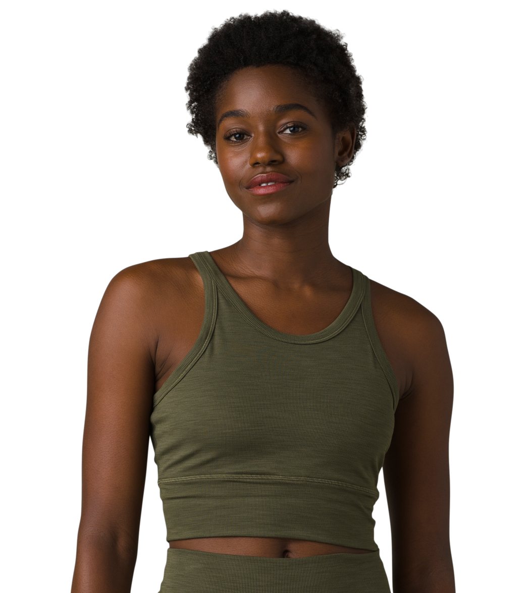 prAna Becksa Bralette - Cargo Green Heather - Cotton Shirt