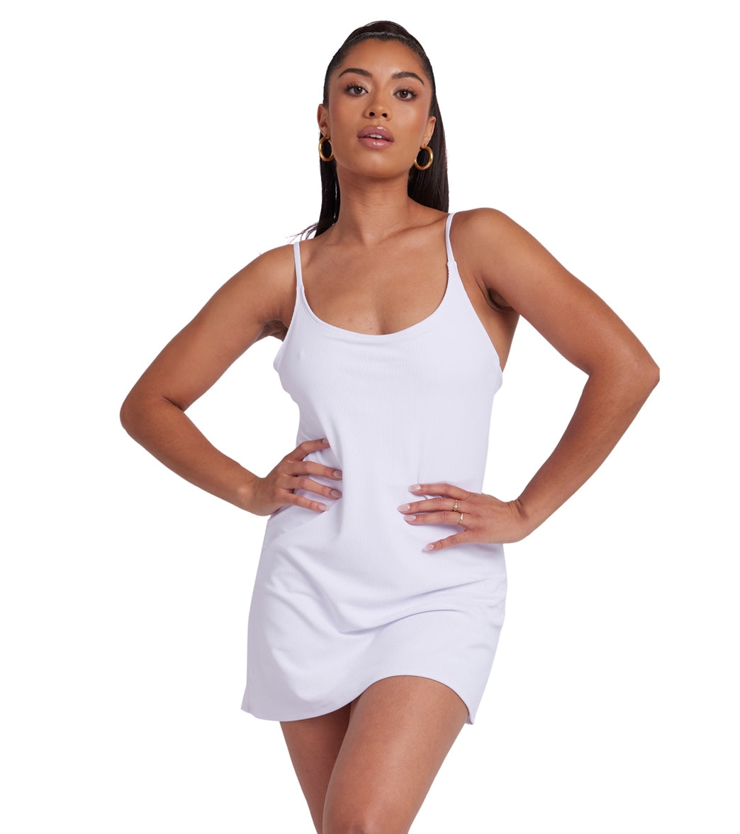 Onzie Active Dress - White Rib - Spandex