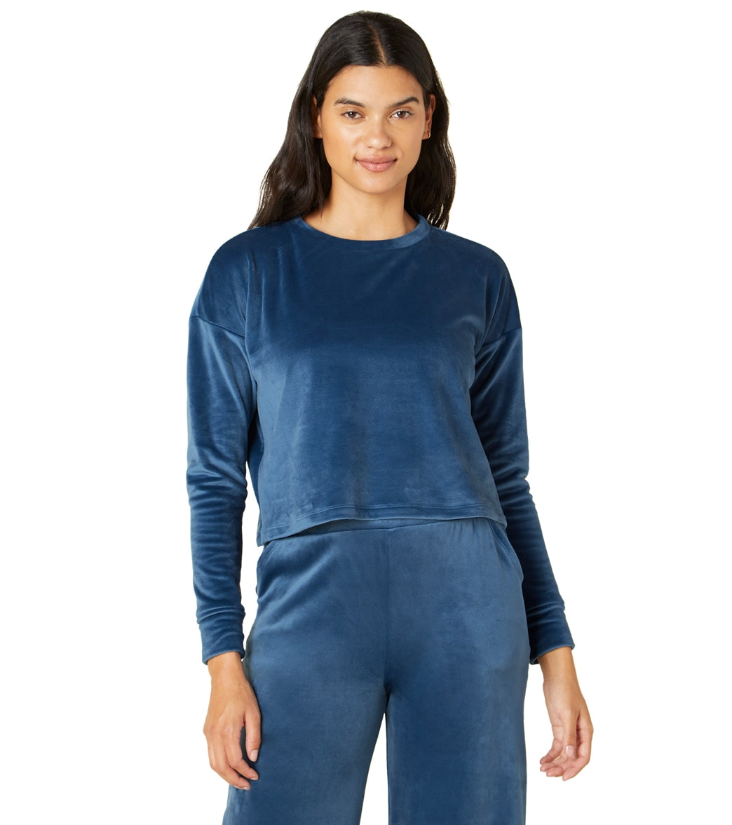 Beyond Yoga Brushed Up Pullover - Celestial Blue