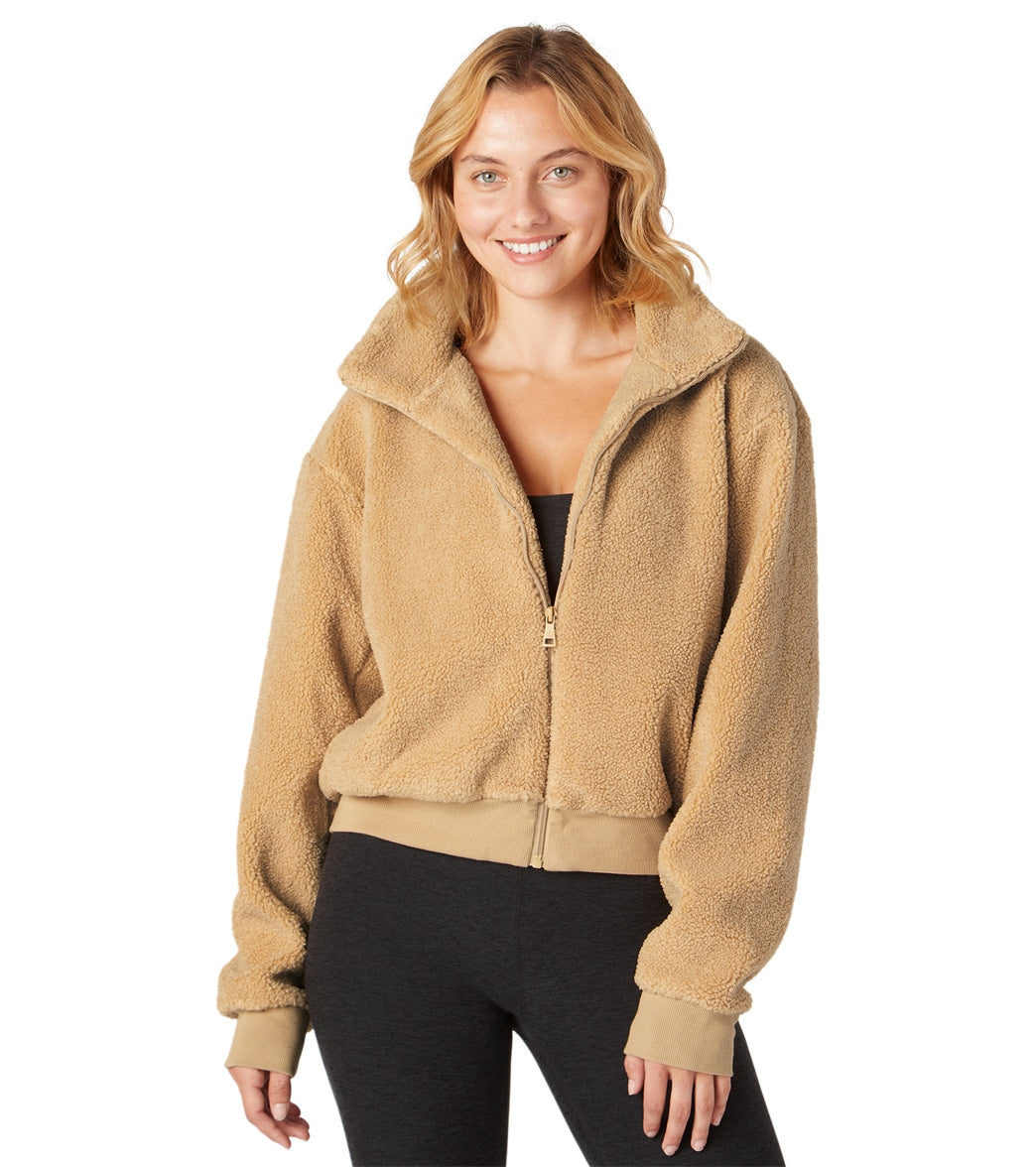 Beyond Yoga Brave The Elements Sherpa Bomber - Butterscotch Shirt