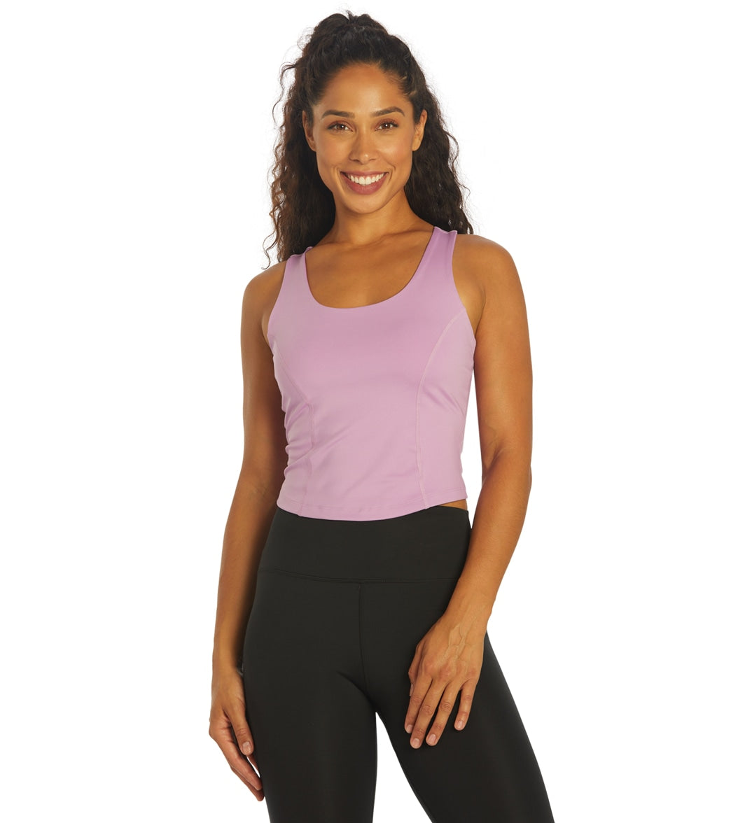 VOOVEEYA Athletic Camisoles with Built in Shelf Bra - Padded Workout Yoga  Cami Tank Tops for Women with Pockets