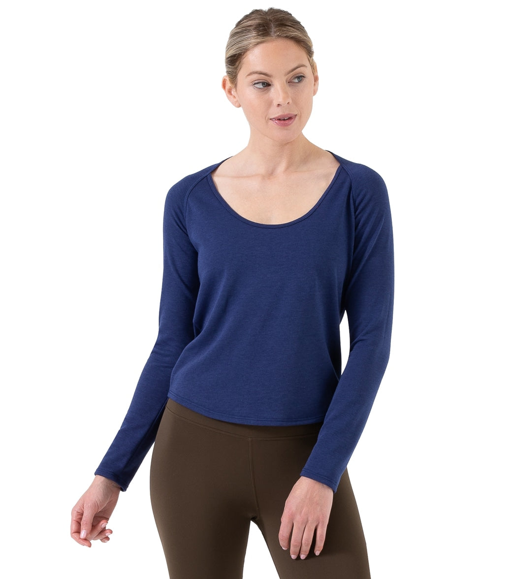 NUX Keyed Up Long Sleeve T-shirt - Navy Navy Blue - Spandex