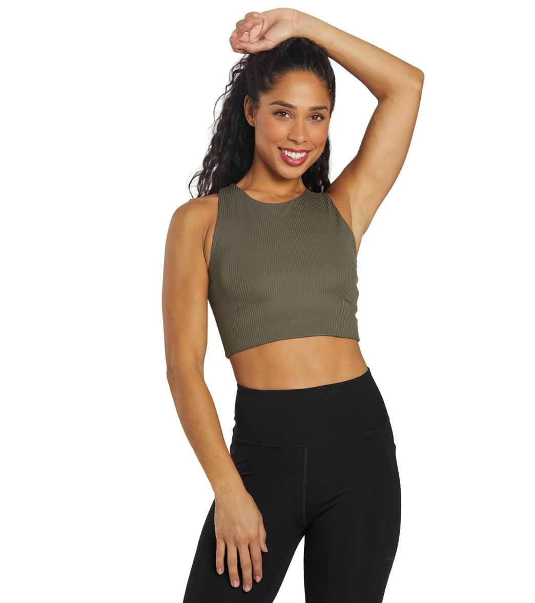 Girlfriend Collective RIB Dylan Bra - Cypress - Spandex