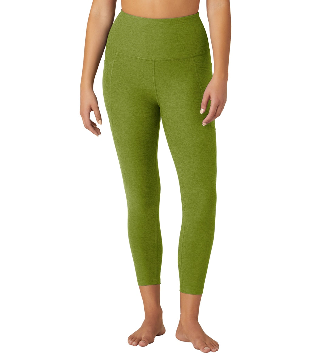 Apana Yoga Stretch High Waist Leggings Green Women's - Depop