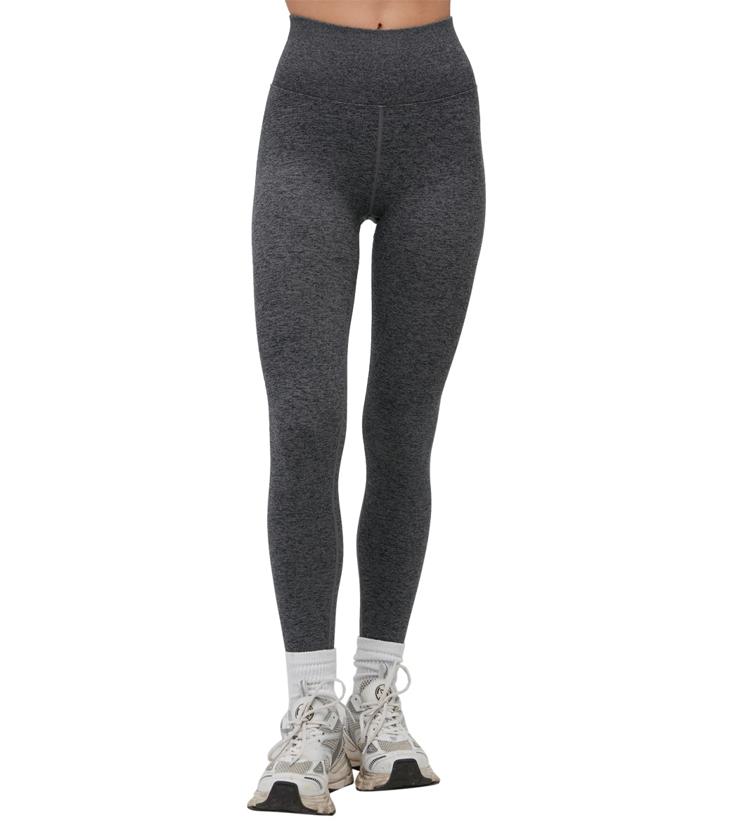 Spiritual Gangster Love Sculpt Heather Seamless Legging - Charcoal Spandex