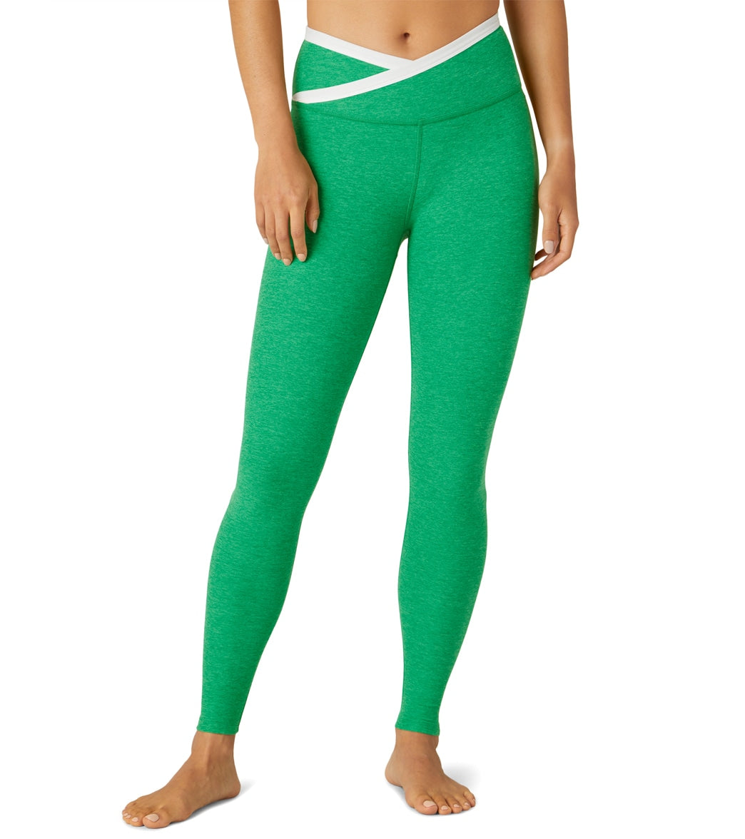 Beyond Yoga, Pants & Jumpsuits, Beyond Yoga Lux High Waisted Chevron Midi  Yoga Leggings Womans Xl Made In Usa